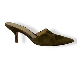 Veronica Beard 9 Womens Merla Olive Suede Mule Heel Point Toe *flaw